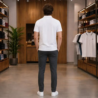 Men's White Premium Tipped Collar Polo Shirt