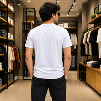 Men's White Crew Neck Graphic T-Shirt & Black Track Pants Set