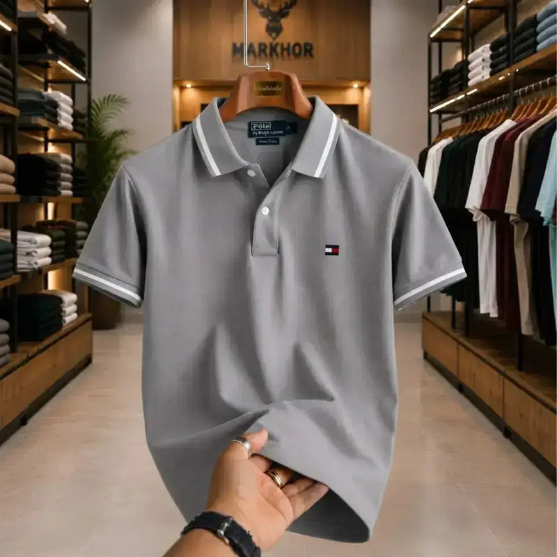 Men's Premium Tipped Collar Polo Shirt – Classic Freed Perry