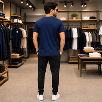 Men's Navy Blue Crew Neck Flame Tracksuit