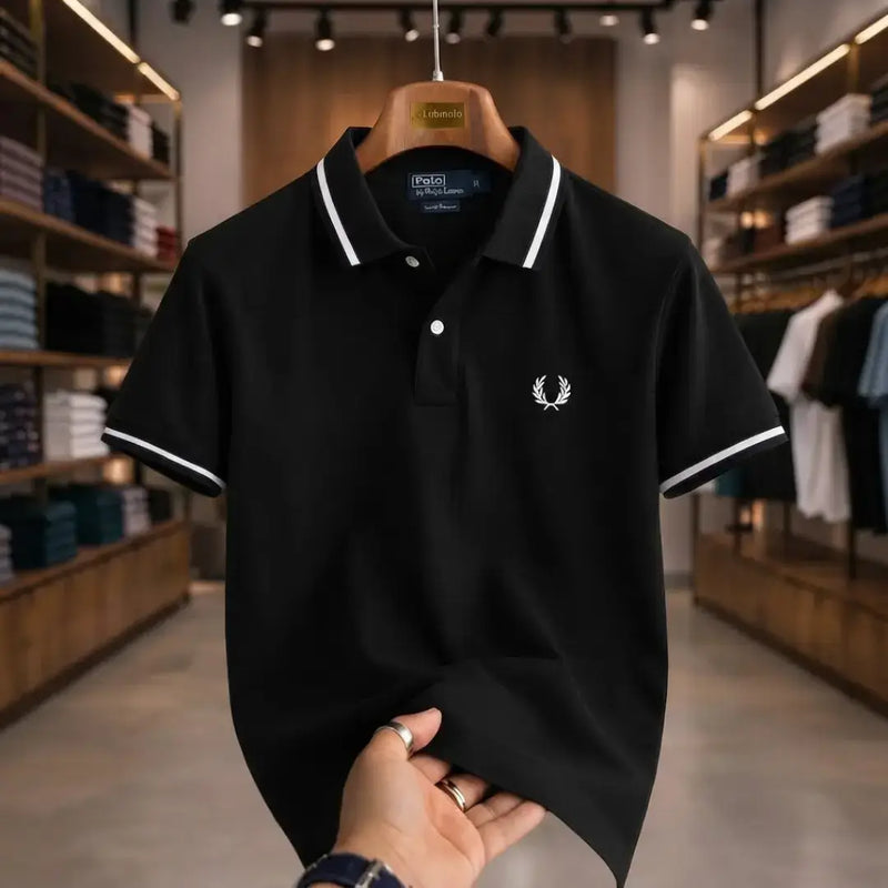 Men's Premium Tipped Collar Polo Shirt – Classic Freed Perry