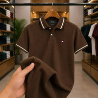 Men's Brown Premium Piqué Polo T-Shirt