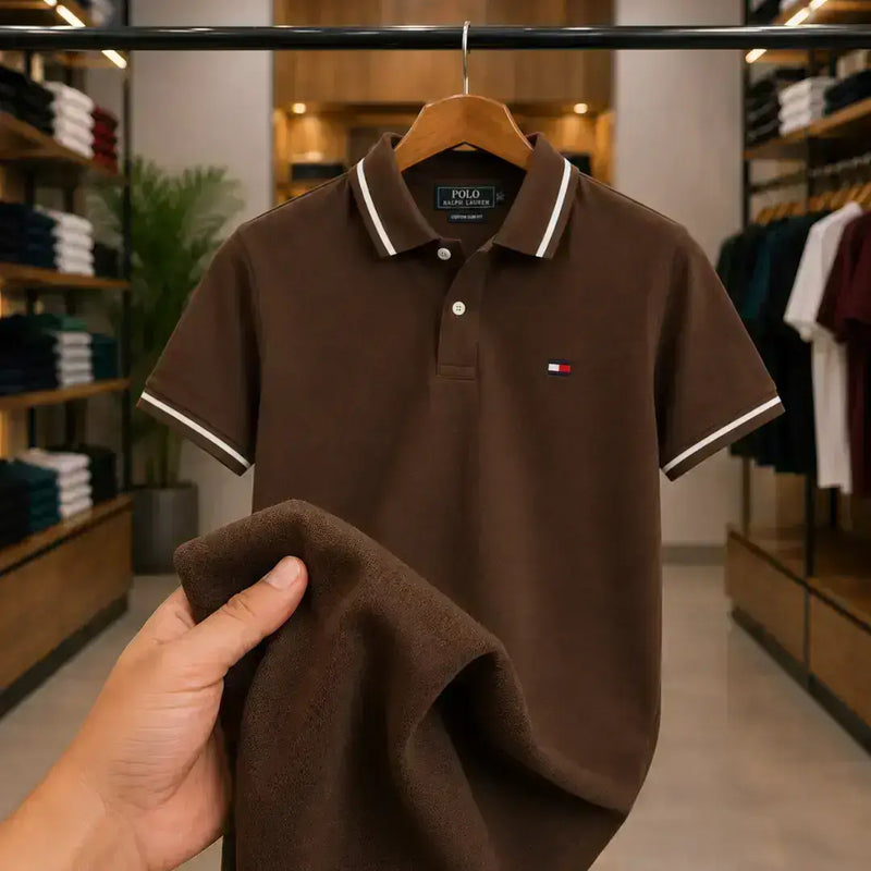 Men's Brown Premium Piqué Polo T-Shirt