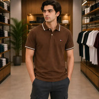 Men's Brown Premium Piqué Polo T-Shirt