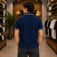 Men's Blue  Premium Piqué Polo T-Shirt