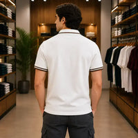 Men's White  Premium Piqué Polo T-Shirt