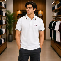 Men's White  Premium Piqué Polo T-Shirt