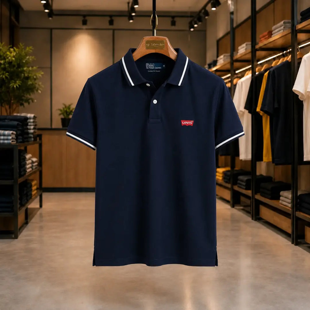 Men's Classic Navy Piqué Polo T-Shirt