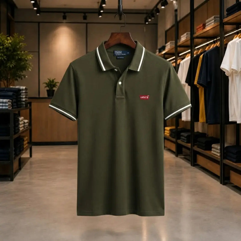 Men's Classic Olive Green Polo Shirt