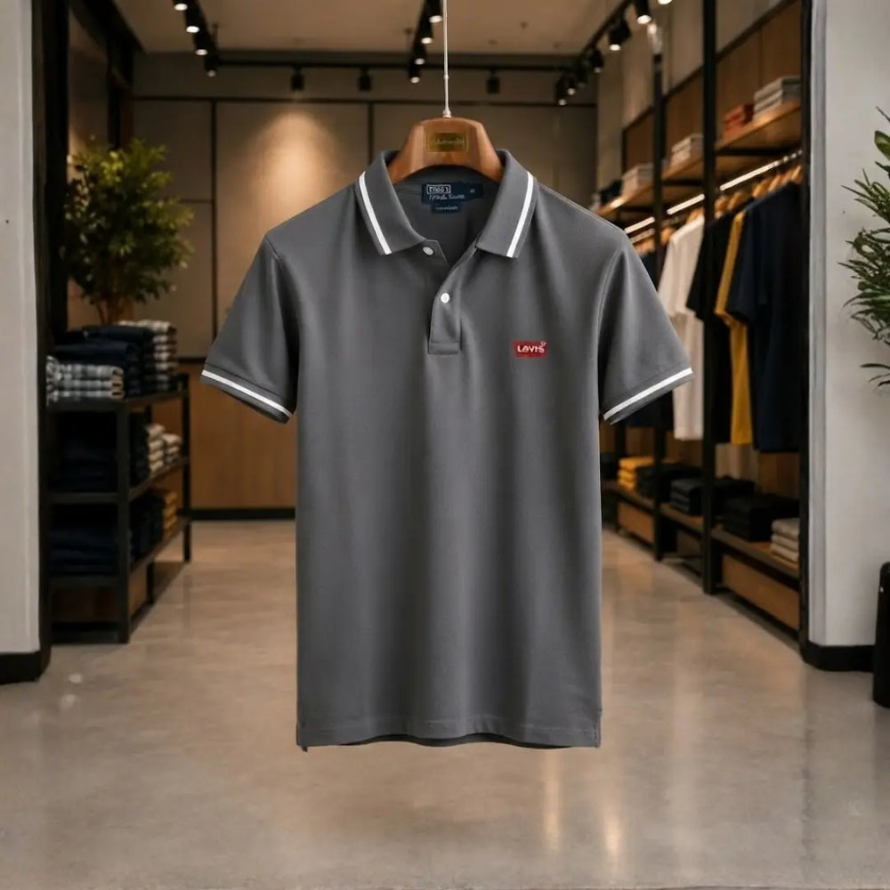 Men's Classic Grey Polo Shirt