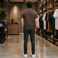 Men's Dark Brown Contrast Tipped Polo Shirt