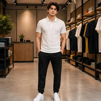 Men's Premium White Cotton Polo Shirt