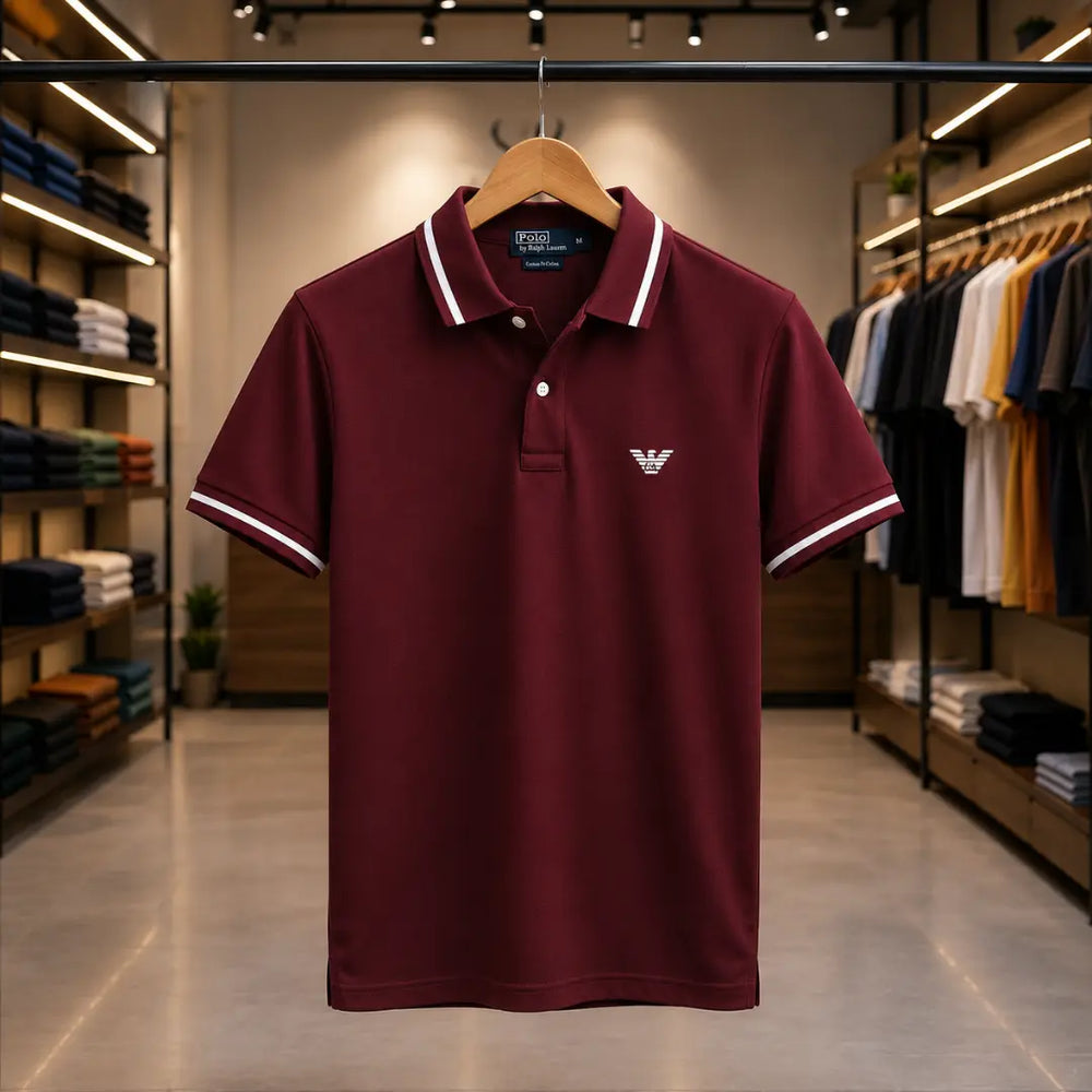 Men's Premium Tipped Collar Polo Shirt – Classic Arman